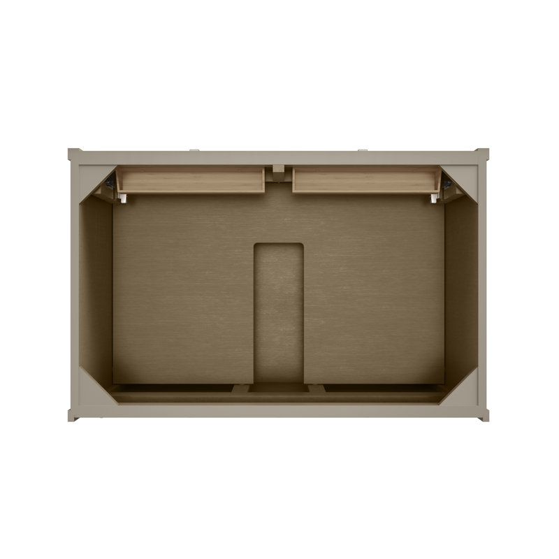 Chicago 36'' W Single Bathroom Vanity Base, Walnut Whisper, Satin Nickel