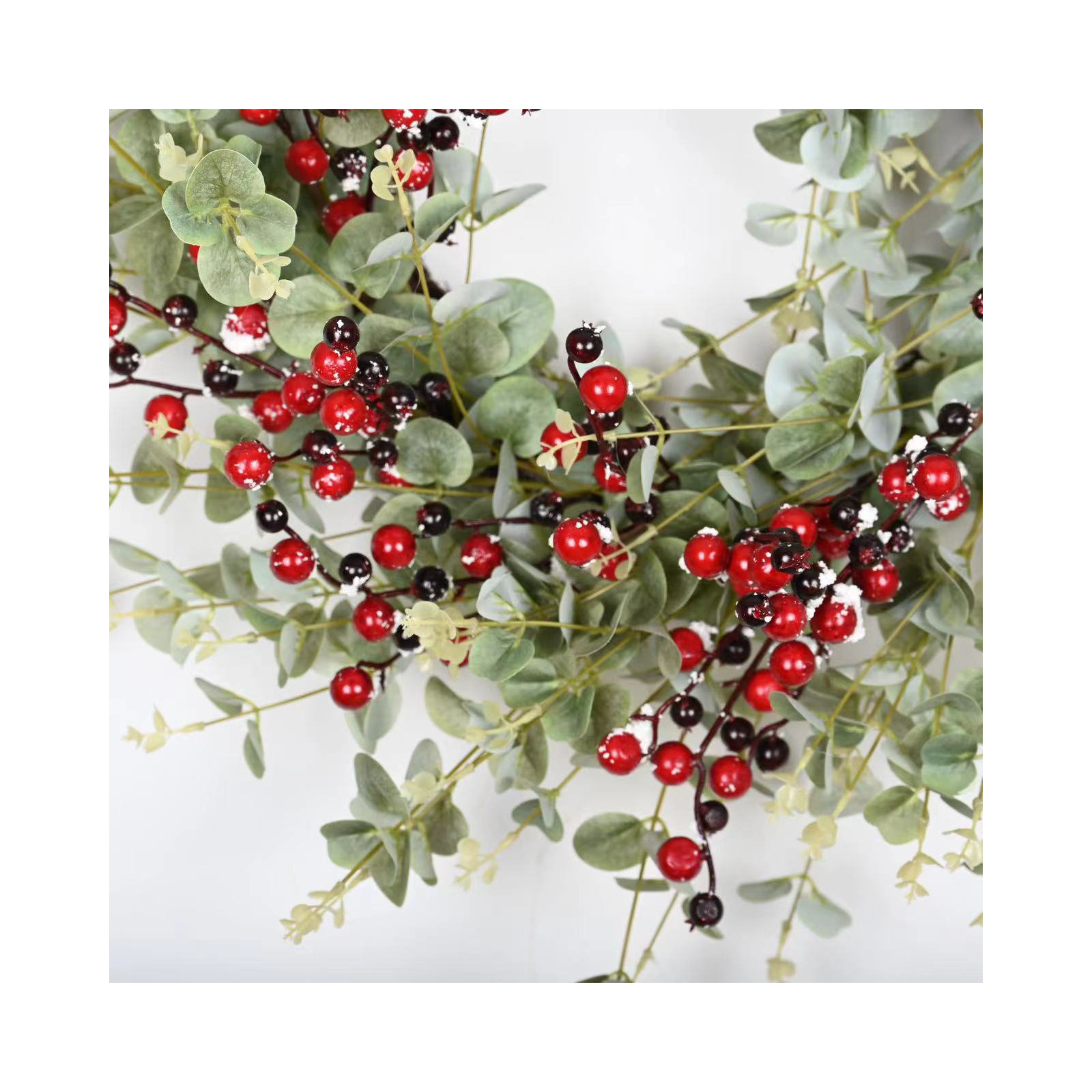 26" Artificial Eucalyptus Berry Fall Winter Front Door Wreath For Christmas