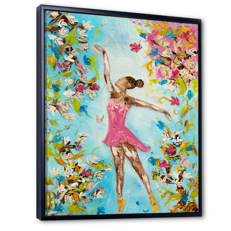 Illustration de danseuse de ballet - Décoration murale sur toile glam, H 20 po x l 12 po x P 1 po