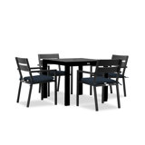 Pacifica Square 4 - Person Power Coated Aluminum Dining Set with Cushions