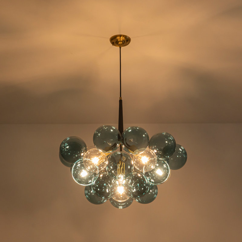 Lustre sphérique 6 lumières Spoutnik, Bleu