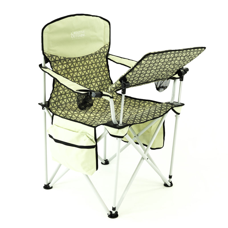 Ichair Folding Wine Chair With Adjustable Table | Forest Green Diamond, White