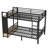 Metal Bunk Bed for Teens with Storage Shelves ,Drawers and Pegboard,Black-1608242443