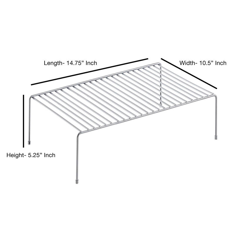 Steel Cabinet Shelving Rack, Chrome, 5.25" H x 10" W x 15" D