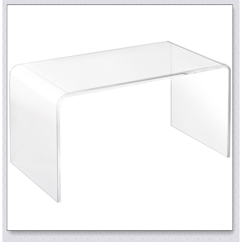 32 Inch Long Rectangle All Acrylic 15Mm Thick Waterfall Coffee Table, Durable And Modern For Contemporary Living Spaces.