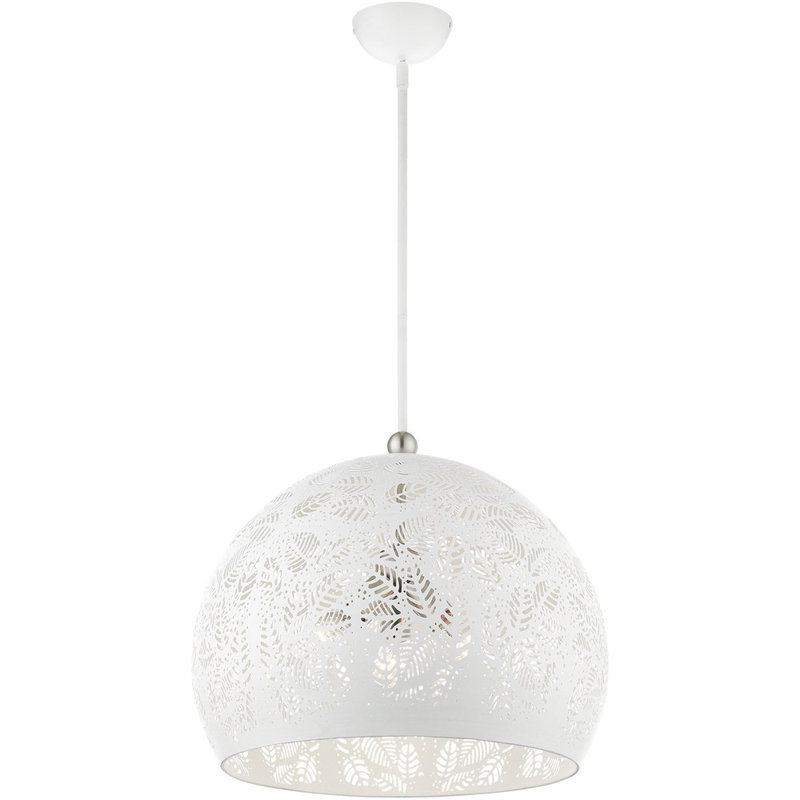 Chantilly Bohemian White and Brushed Nickel 3-Light Globe Pendant