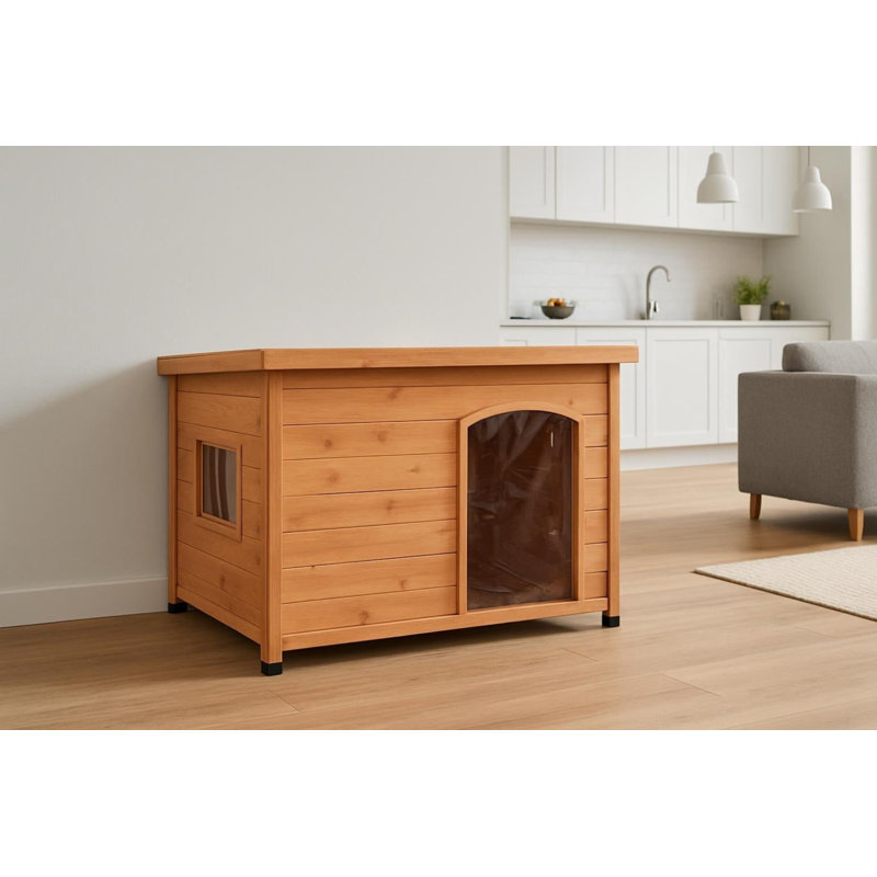 Wood Dog House, 72cm H x 69cm W x 104cm D
