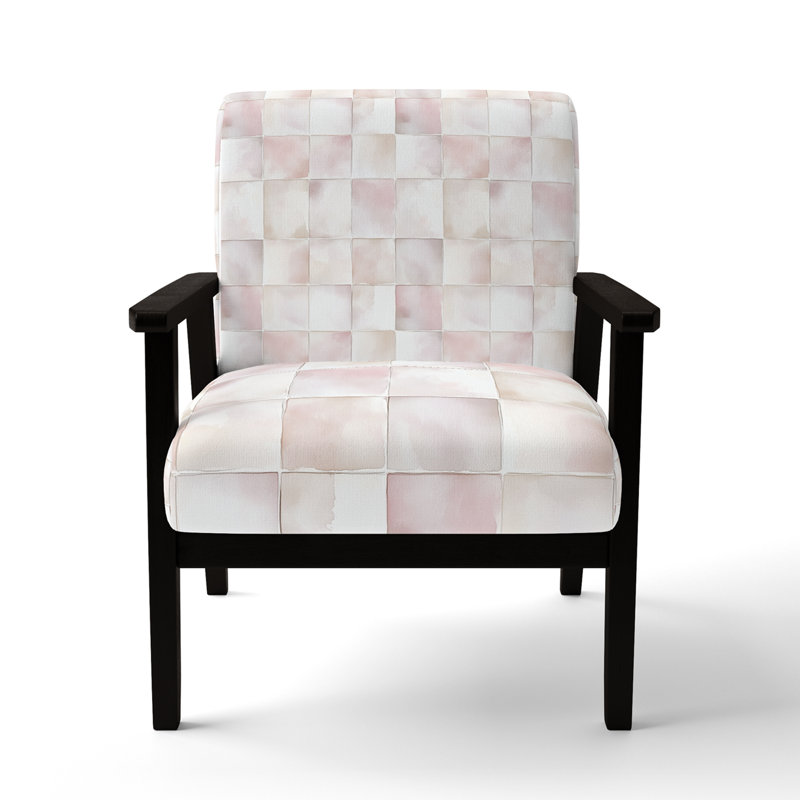 Chaise rembourrée Modern, Accoudoirs carrés noirs