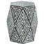 Table de salon hexagonale noire et blanche, 16 x 14 x 18 po, décor, salle de bain bord de mer blanche, style