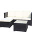 Delight extérieur Pe : 5, Coussins beiges, Mobilier de patio avec table basse : 5 avec coussins et