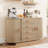 47in Sideboard Buffet Cabinet, Kitchen Fluted Coffee Bar Storage Console Cabinet with Arched Sliding Doors 4 Drawers for Living Dining Room Hallway Entryway