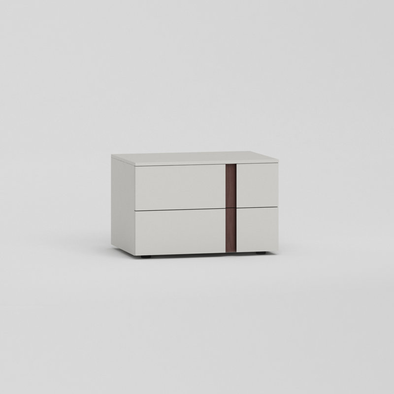 Terry 60cm W Solid + Manufactured Wood Bedside Table, White