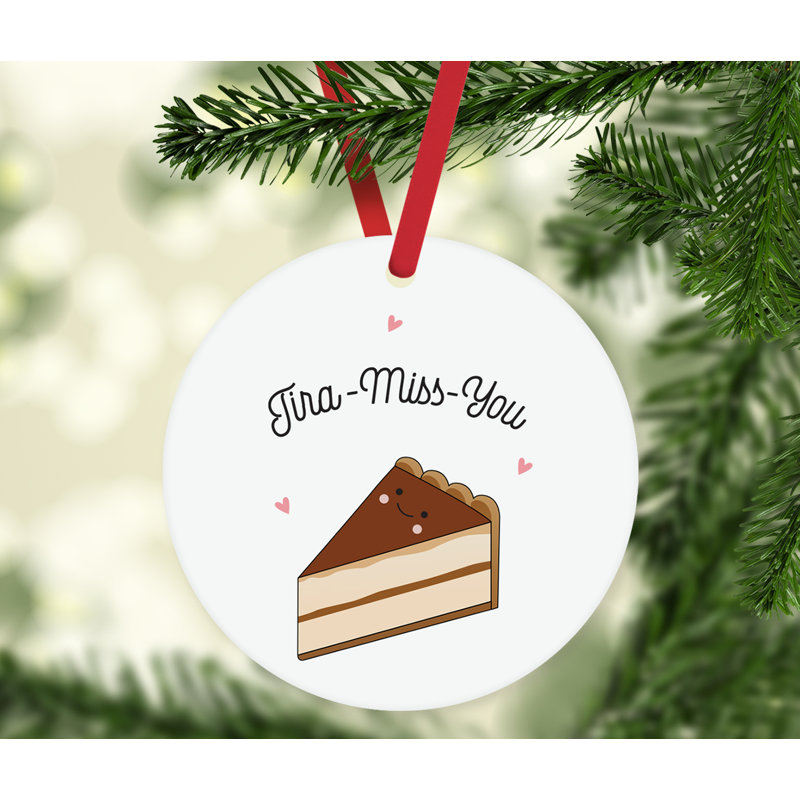 Ornement en forme de boule de Noël drôle d’aliments tiramisu