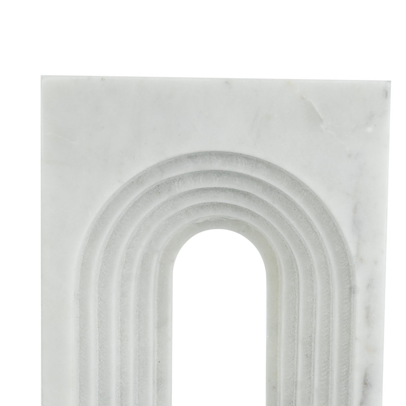 Marble Roman Arch Sculpture - 10x2x5" - White