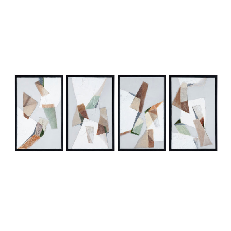 Ensemble de 4 toiles murales encadrées Origami