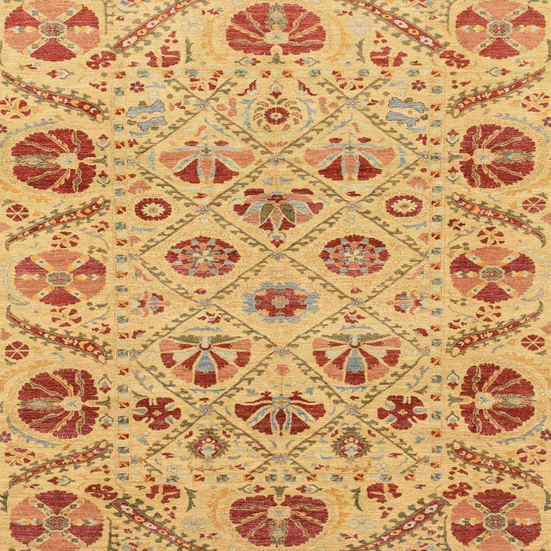 Tapis abstrait 3797, Carré 3 pi