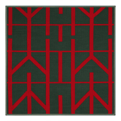 Machine Washable Trellis Green Area Rug