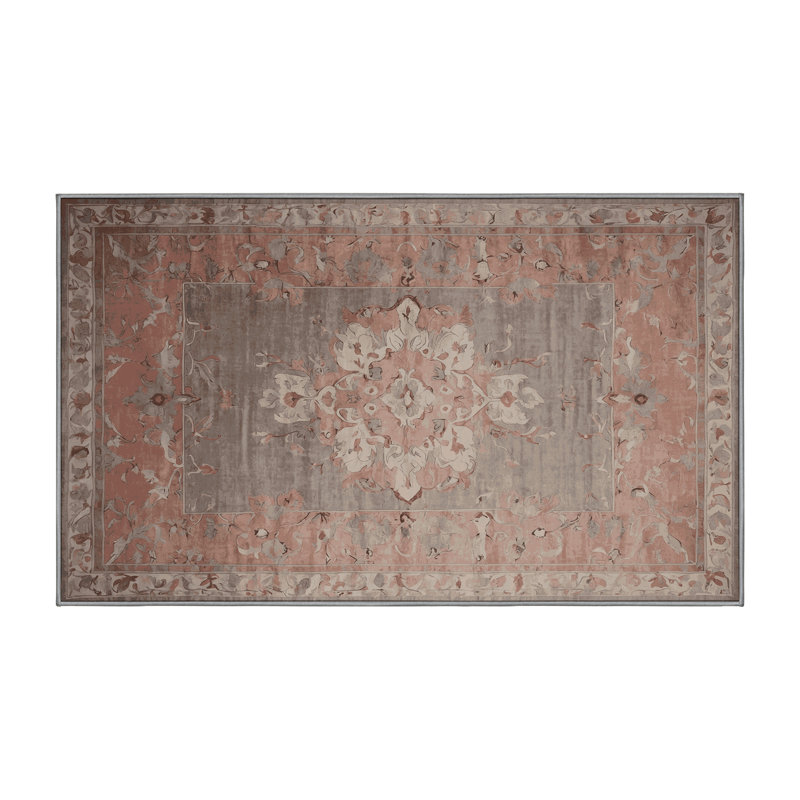 Machine Washable Gray Area Rug, Rectangle 7' x 9'