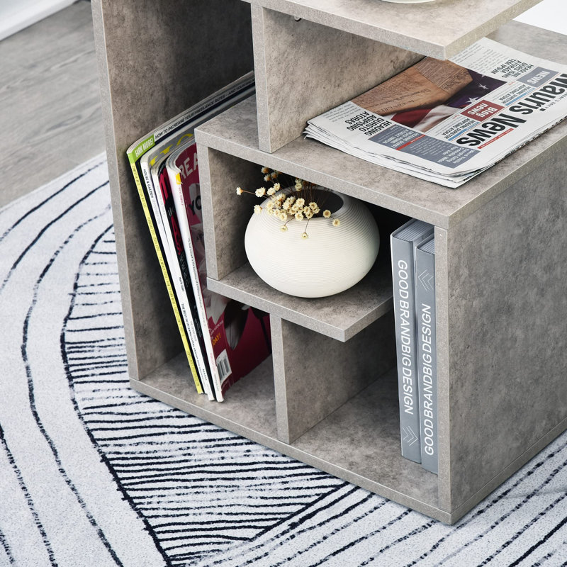 Rep Floor Shelf End Table, Grey