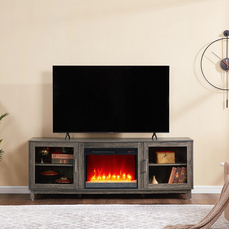 Meuble télé avec foyer et chauffage