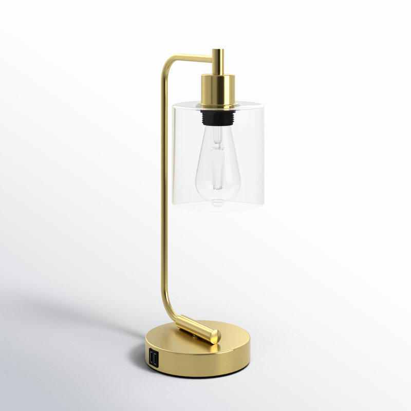 Cloutier 16.3" Dimmable Table Lamp With USB And Touch Control, Gold