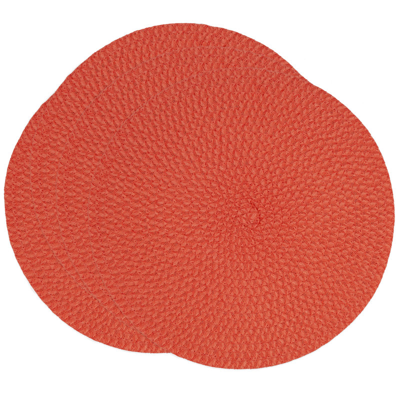 Fall Fabric Pom Pom Round Placemats, Set of 4