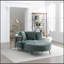 Fauteuil demi-tonneau surdimensionné avec repose-pieds, fauteuil rond avec repose-pieds, très grand ensemble de chaises de salon, vert