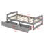 Lit plateforme simple avec 2 tiroirs de rangement, lit de jour en bois avec support à lattes, tête et pied de lit-1433583000