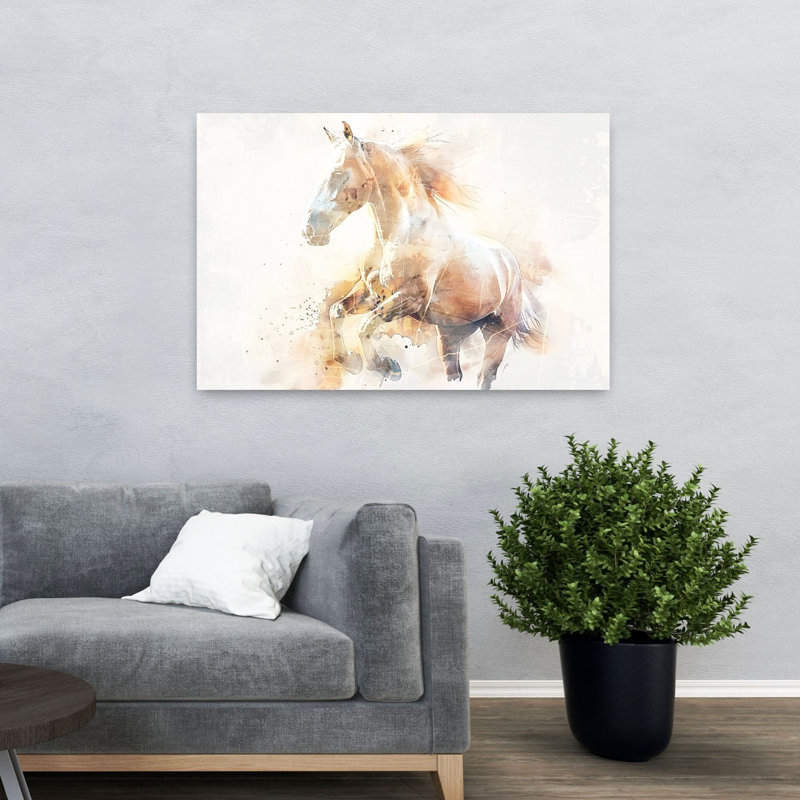 Cheval éthéré en courant abstrait, art énergétique cheval éthéré nature