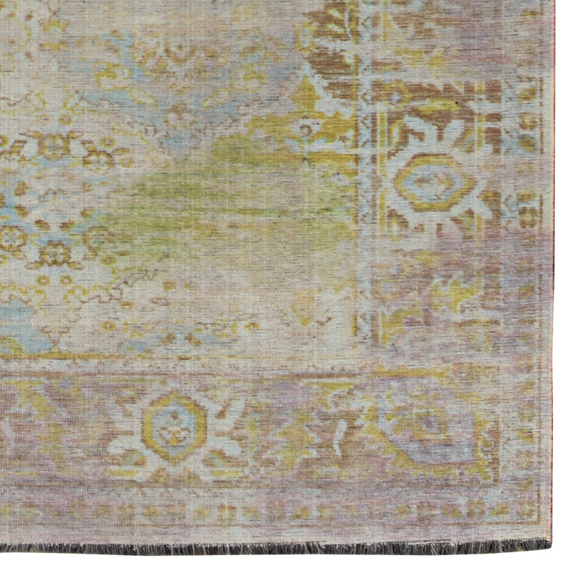 Laurel Mersin Machine Woven Polyester Area Rug in Purple, Runner 2'2" x 10'