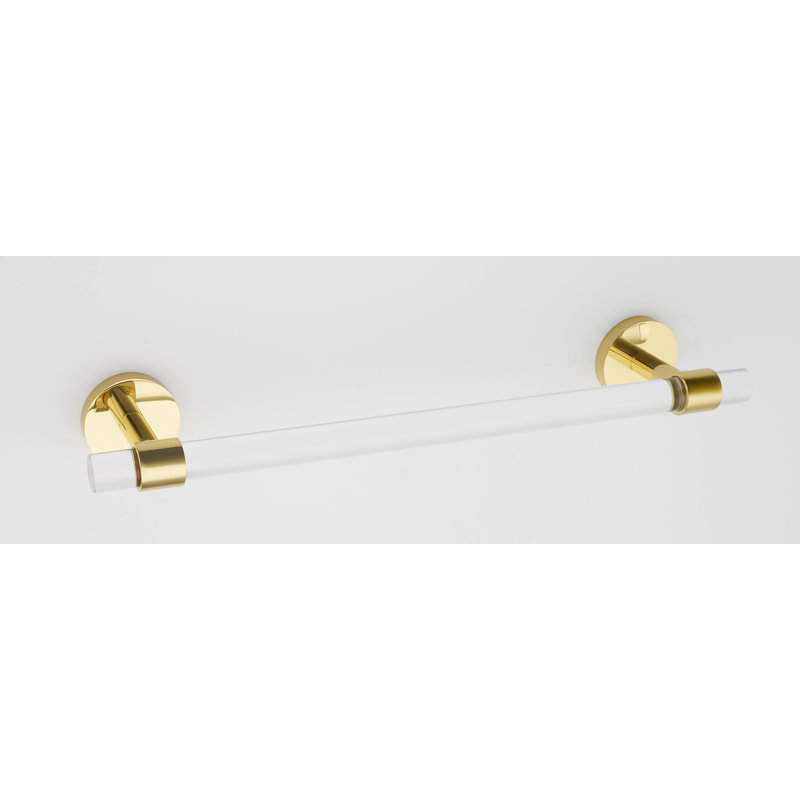 12" Wall Mounted Towel Bar, Polished Brass