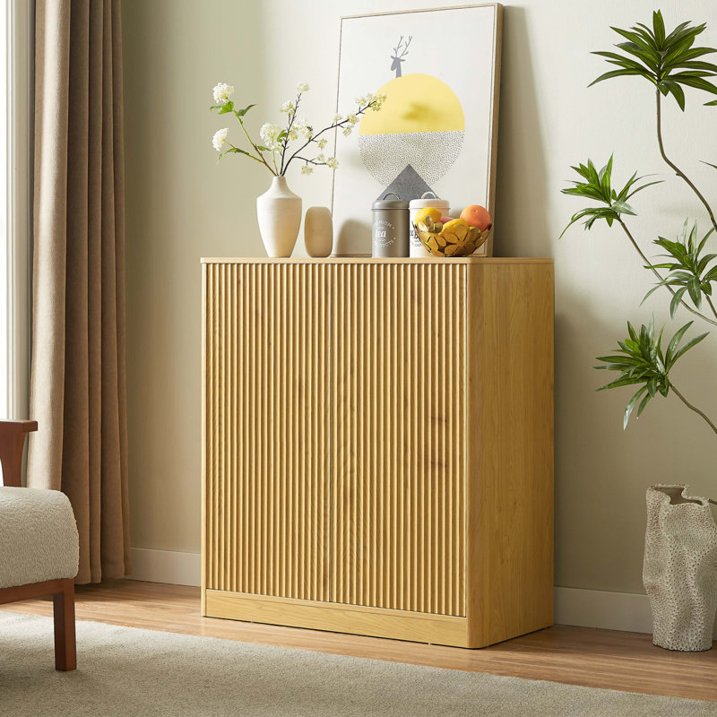 Buffet 31,5 pouces Modern Wavy, Naturel