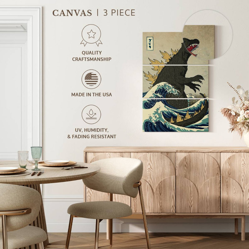Kelan The Great Monster Off Kanagawa, 57" H x 36" W