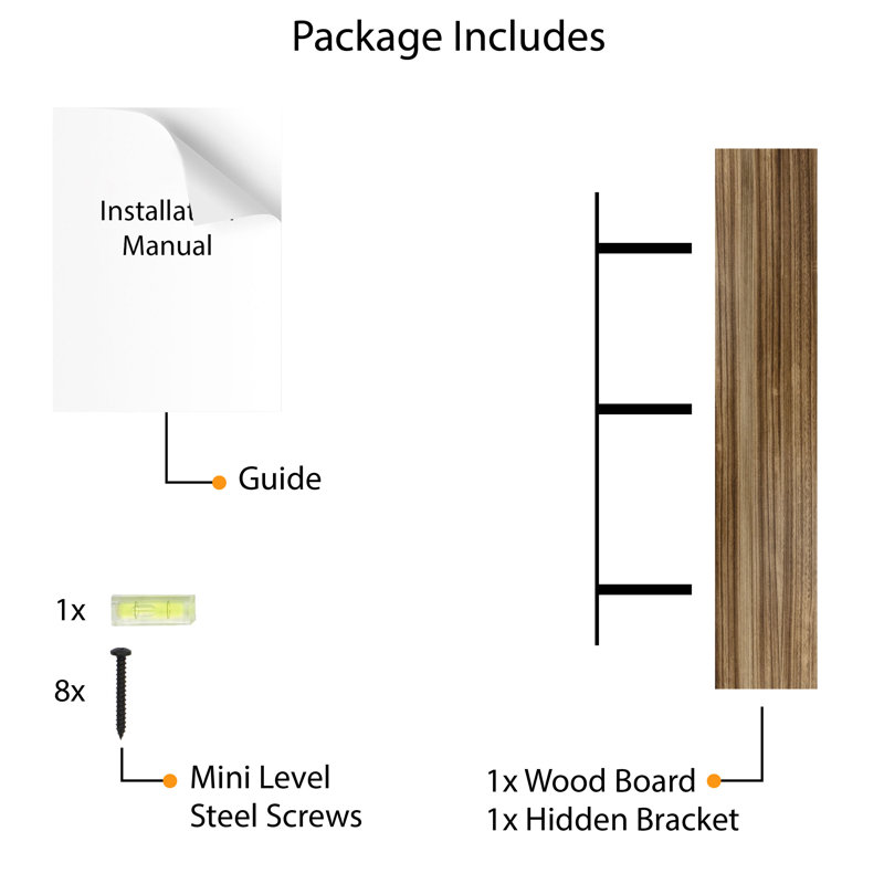 60"x11.25" Hidden Bracket Shelf, Floating Bookshelf For Living Room, Farmhouse Decor, 1pc, Burnt