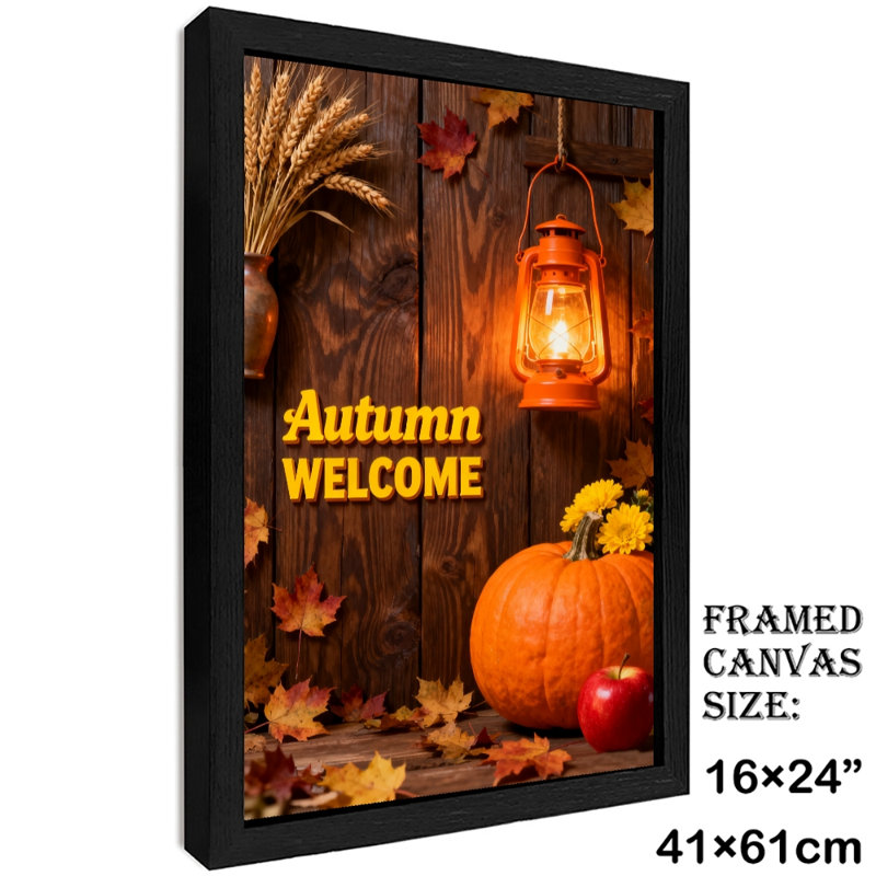 Reproduction d'art encadré noir d'automne rétro WELcom, H 25 po x l 17 po