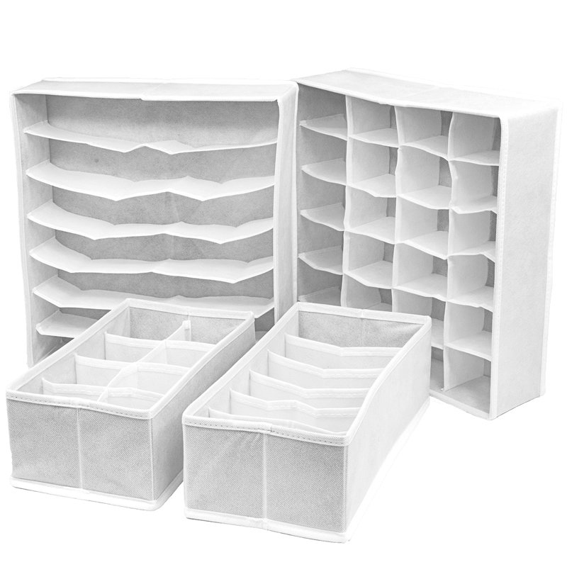 Ensemble de rangement de tiroir de 4 pièces, blanc
