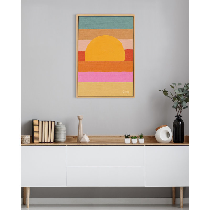 «Sunset Waves» par Cat Coquillette, reproduction d'art sur toile encadrée, Encadré naturel, H 33 po x l 23 po x P 1,62 po