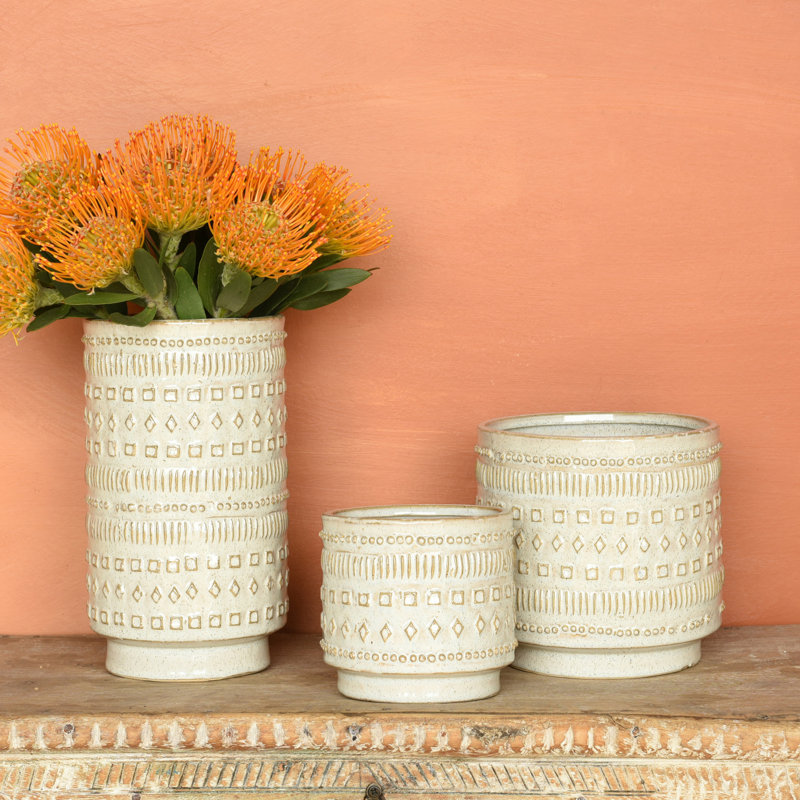 Pot à fleurs en céramique Oyku, H 4,25 po x l 4,75 po x 4,75 po