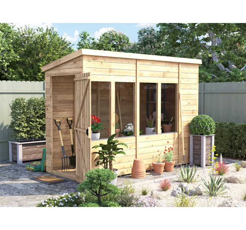 Dunster House Potting Shed Pent Roof W4' x D10' (W1.2 x D3.0m) Overlord Modular