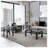 Table basse 3 pièces, table basse carrée en verre-90870842