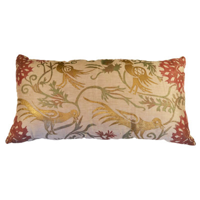 Chinese Flowers Linen Rectangular Pillow Cover