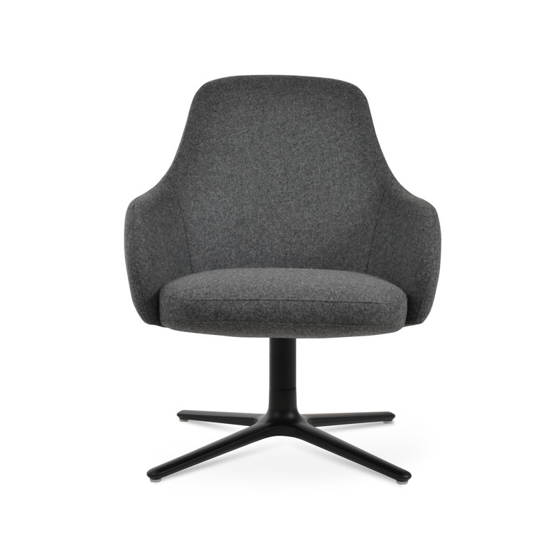 Fauteuil pivotant ovale Gazel, Gris foncé
