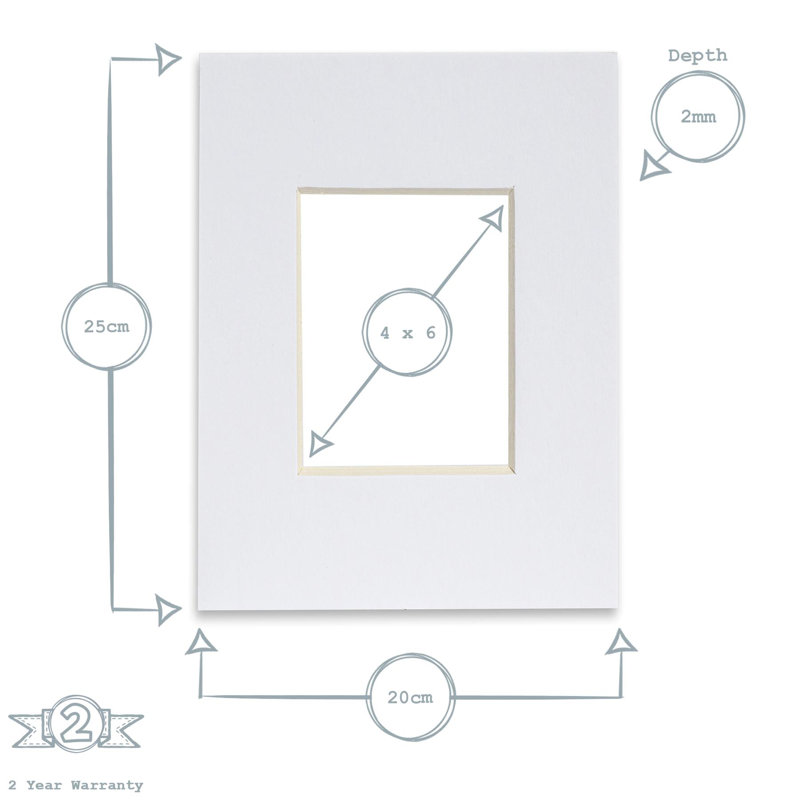 Nicola Spring - Picture Mounts, White, 25cm H x 20cm W x 0.2cm D