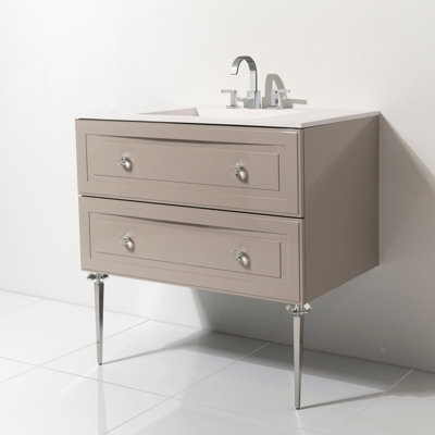 Ensemble de meuble-lavabo mural simple 30 po Teme Chrome