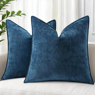 Ensemble de 2 housses de coussins de Noël décoratifs en velours de velours neutre en velours de style européen pour canapé-lit