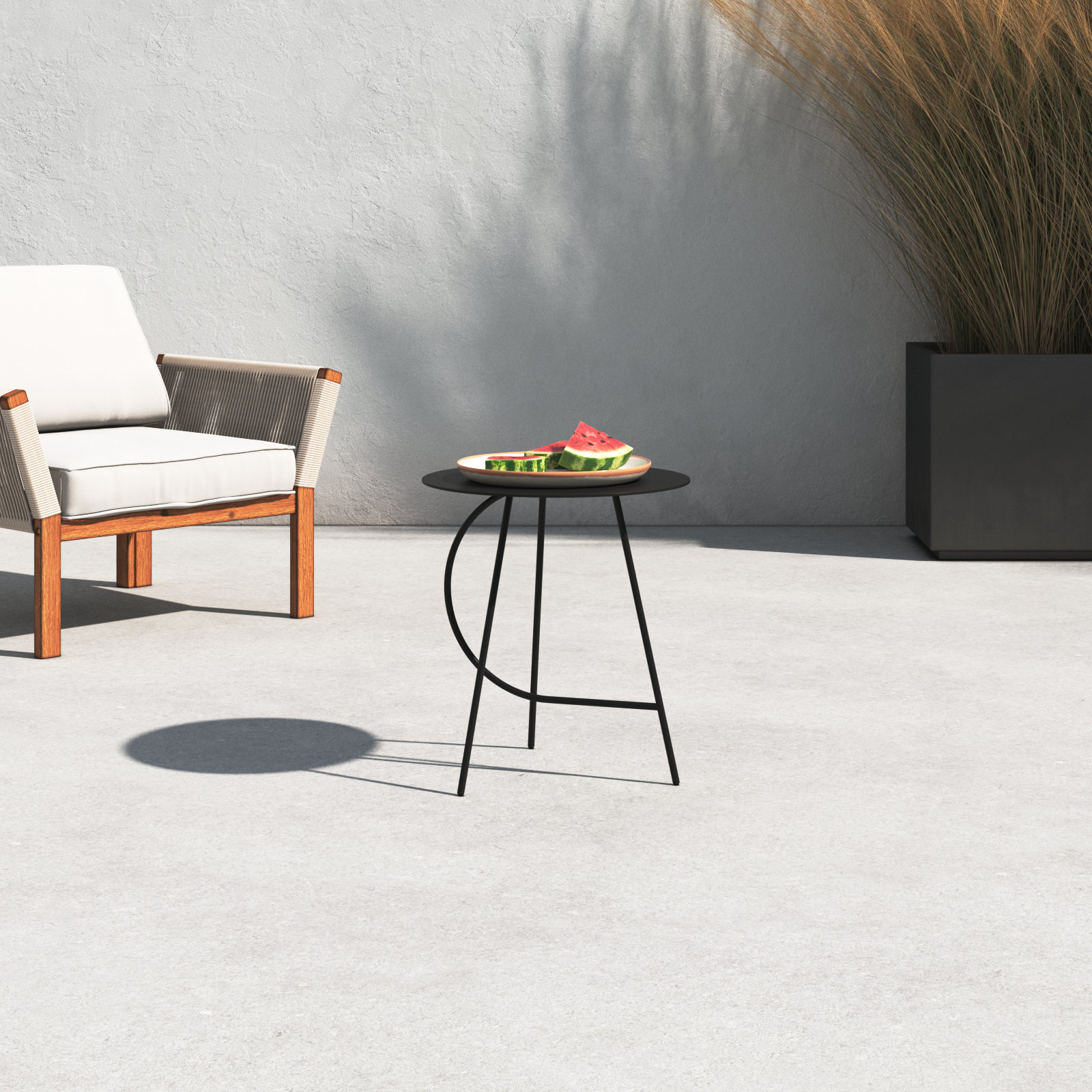 Abberton 18'' Outdoor Coffee Table, Black