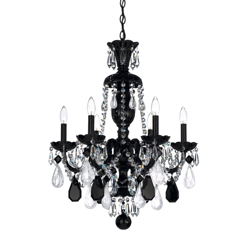 Hamilton 6 - Light Glass Chandelier, Rock Black, Jet Black