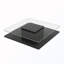 Table basse carrée avec plateau en verre et tablettes-2130184355
