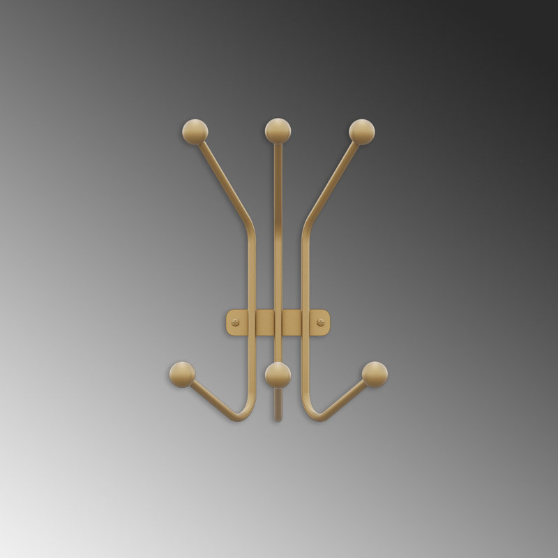 Durable Metal Wall Hook, Gold Finish, 9.1 x 5.1 inches | Height: 11.8 inches, Thickness: 0.4 inches | Max Weight Capacity: 22 lbs | Ideal for Home Decor & Organizing, Stylish and Functional Design
