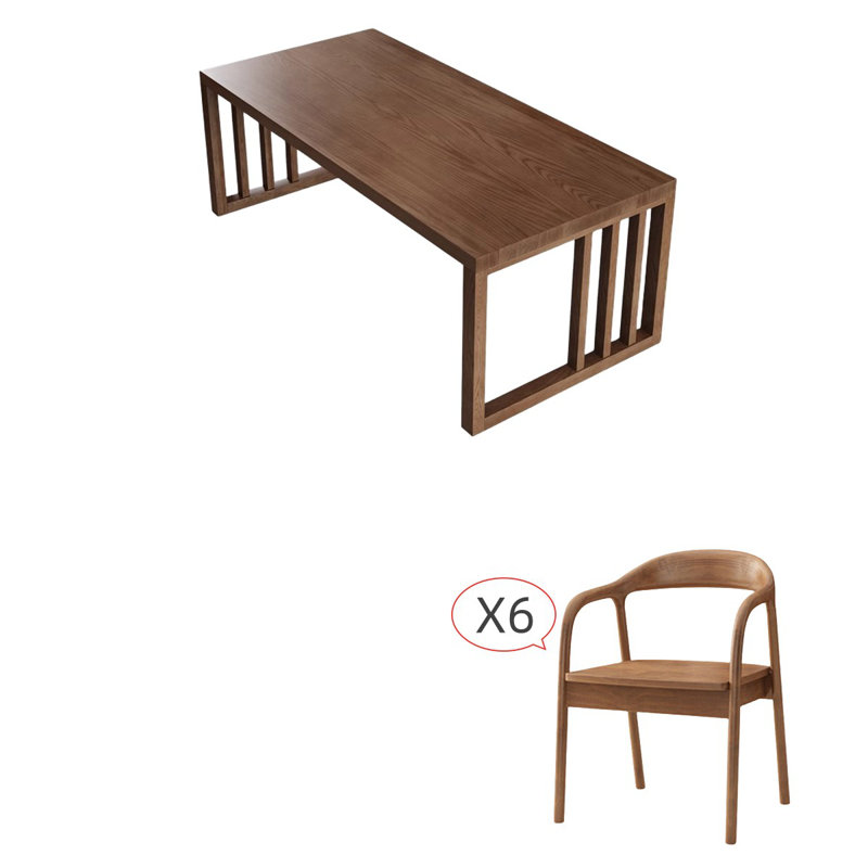 Ensemble de table de salle à manger rectangulaire simple en bois massif, H 29,5 po x L 63 po x l 27,5 po